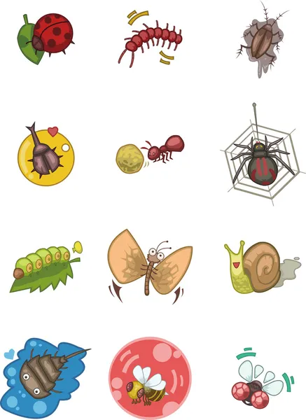 Icône de bug de dessin animé — Image vectorielle