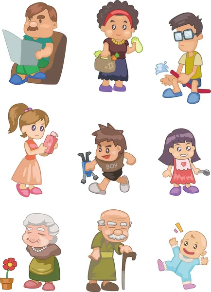 Famiglia dei cartoni animati — Vettoriale Stock