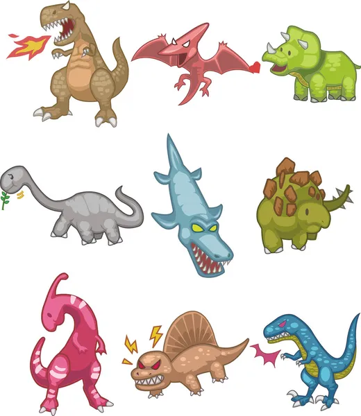 Icono de dinosaurio de dibujos animados — Archivo Imágenes Vectoriales