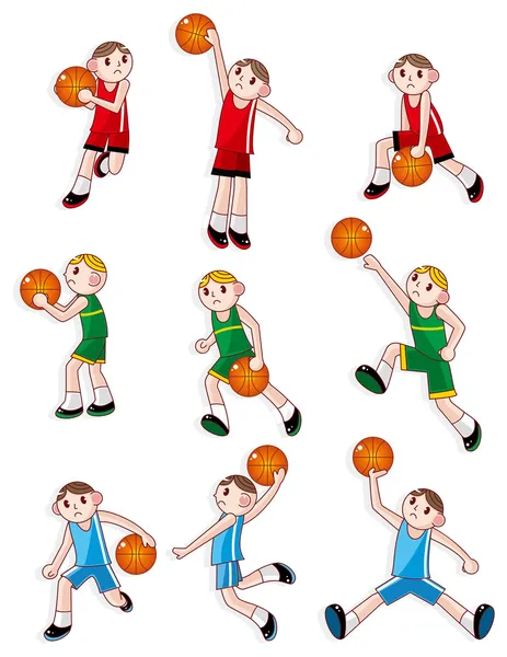 stock vector cartoon basketball player icon