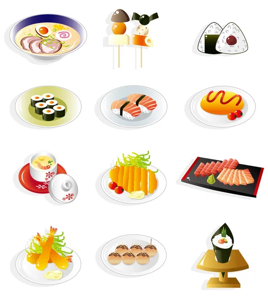 Cartone animato icona del cibo giapponese — Vettoriale Stock