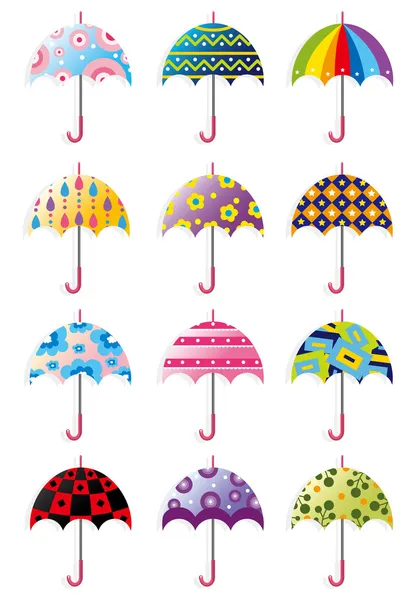 Мультфільм парасольки значок — стоковий вектор