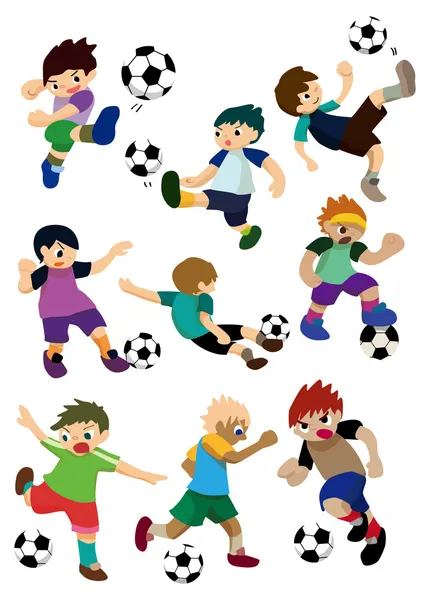 Cartoon football players imágenes de stock de arte vectorial | Depositphotos