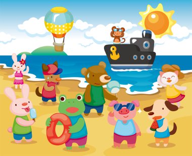 Beach Animal Party clipart