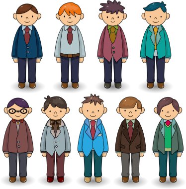 cartoon charming young man icon clipart