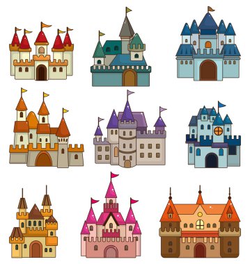 cartoon Fairy tale castle icon clipart