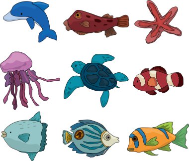 cartoon fish icon clipart