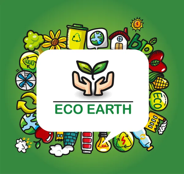 Πράσινη δύναμη eco κάρτα — Διανυσματικό Αρχείο