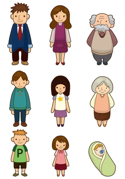 Cartoon familie pictogram — Stockvector