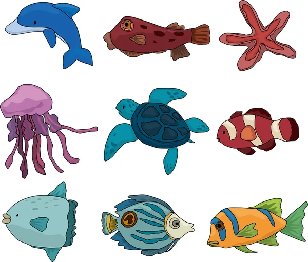 Icono de pescado de dibujos animados — Vector de stock