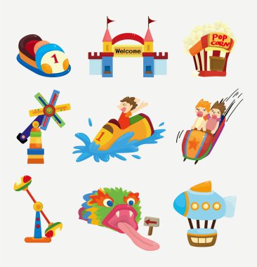 cartoon playground icons clipart