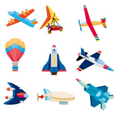 cartoon airplane icon clipart