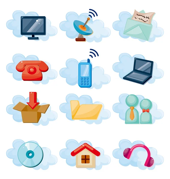 Vector Icons for Cloud network — Stock Vector