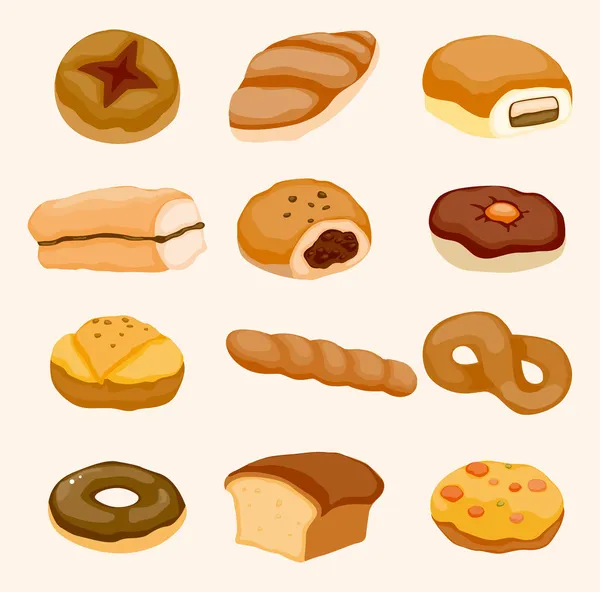 Icône de pain de dessin animé — Image vectorielle