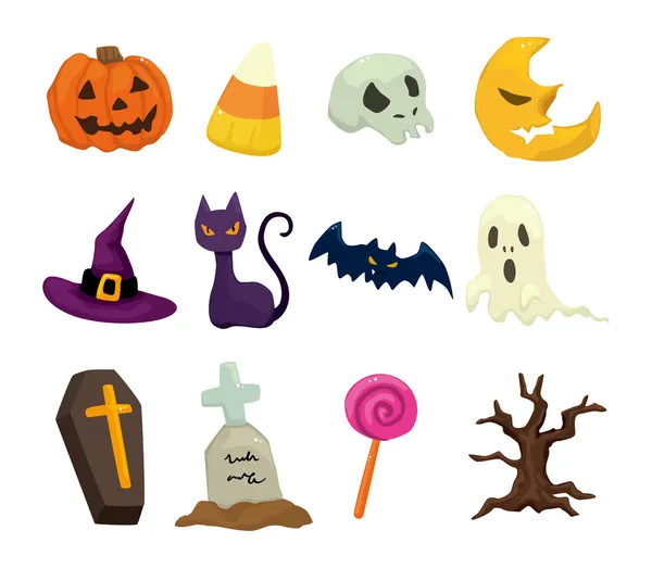 Halloween pictogrammen instellen — Stockvector