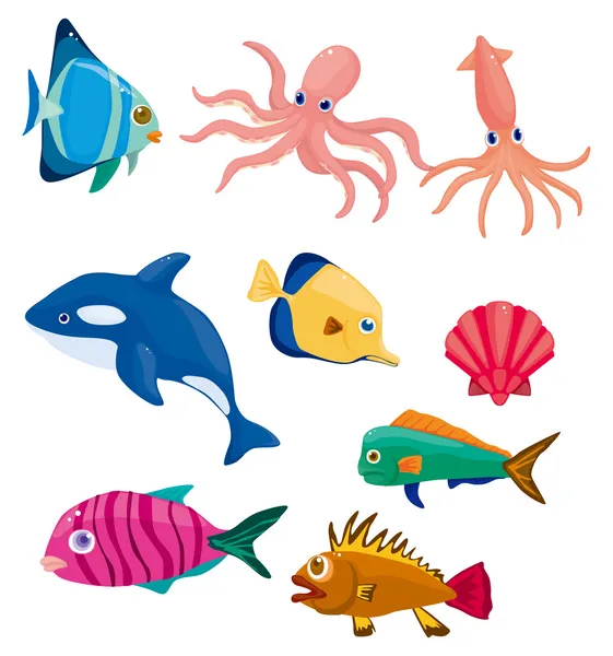 Ψάρια εικονίδιο καρτούν — Διανυσματικό Αρχείο