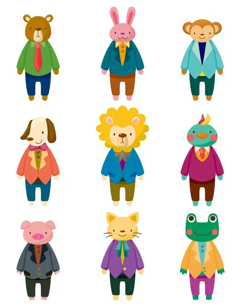 Cartoon animal office worker icons — Stock Vector