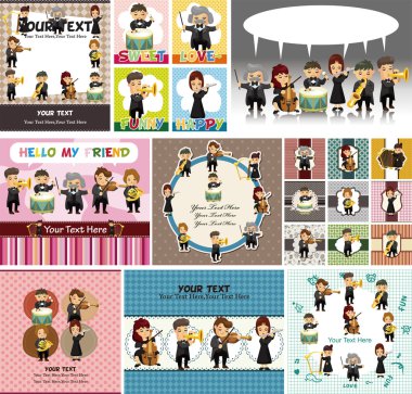 orchestra music player card clipart