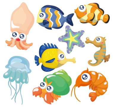 cartoon fish collection ,icon set clipart