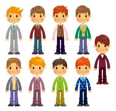 cartoon charming young man icon clipart