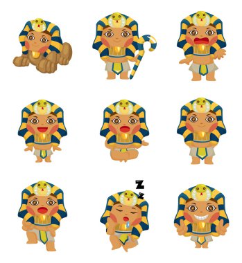 cartoon pharaoh icon clipart