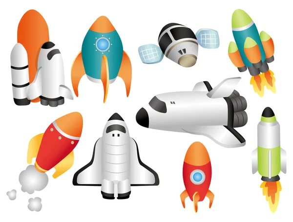 Icono de la nave espacial de dibujos animados — Vector de stock