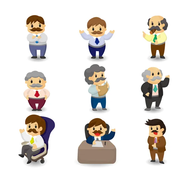 Cartoon boss and Manager icon set — Stock Vector