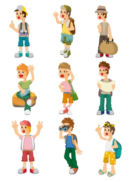 Cartoon travel icons set — Stock Vector