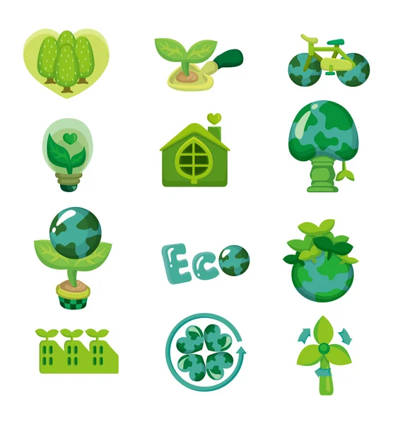 Icono ecológico de dibujos animados — Vector de stock