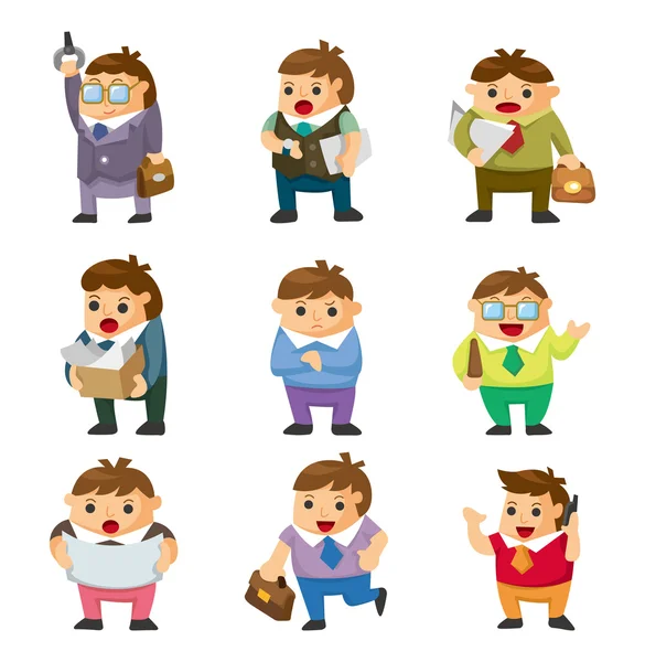 Cartoon office workers icon — Stock Vector
