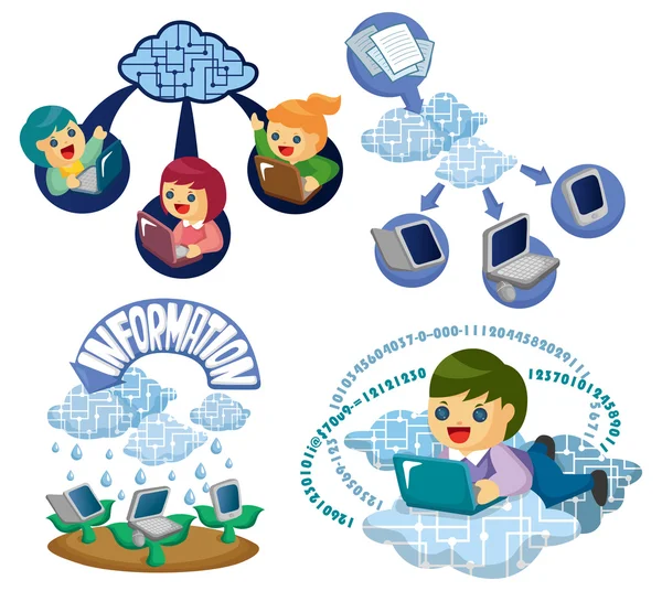Vector Icons for Cloud network — Stock Vector