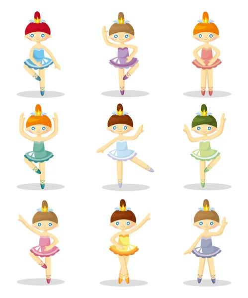 Icono de ballet de dibujos animados — Vector de stock