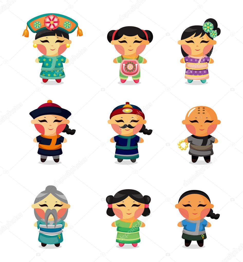 Cartoon Chinese icon set Stock Vector Image by ©mocoo2003 #8307423