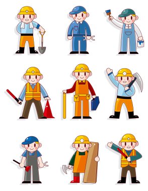 cartoon worker icon clipart