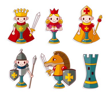 cartoon chess isolated clipart