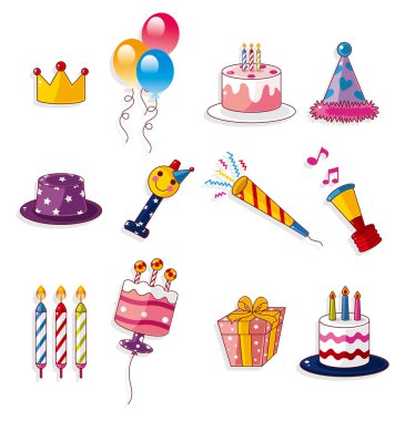 cartoon birthday icon clipart