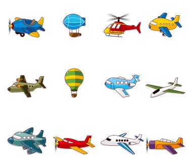 cartoon airplane icon clipart