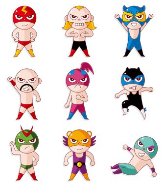 cartoon wrestler icon clipart