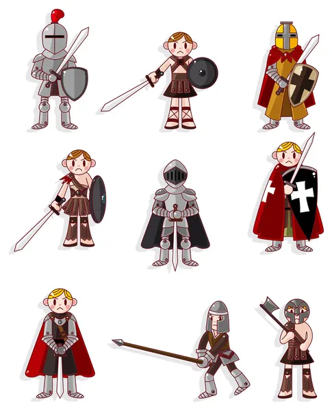 Icône de chevalier de dessin animé — Image vectorielle
