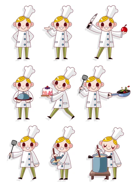 stock vector cartoon chef icon