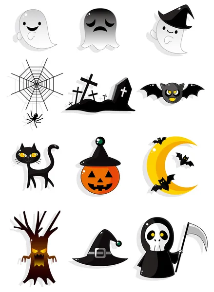 Halloween ikoner — Stock vektor