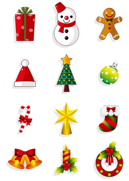 Conjunto de iconos de Navidad. Vector — Vector de stock