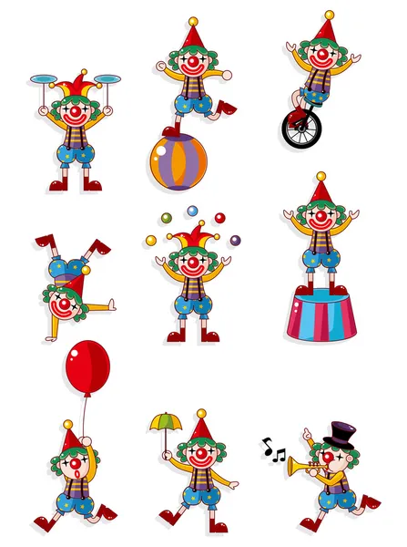 Kreslený klaun ikona — Stockový vektor