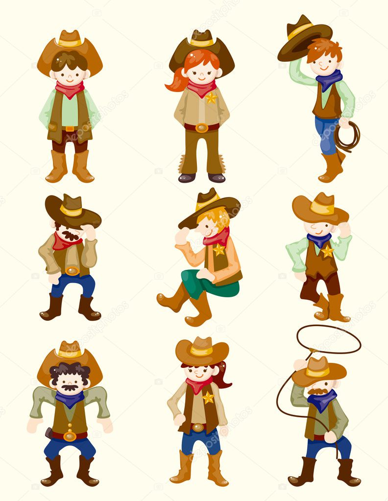cartoon cowboy icon
