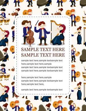 orchestra music player card clipart