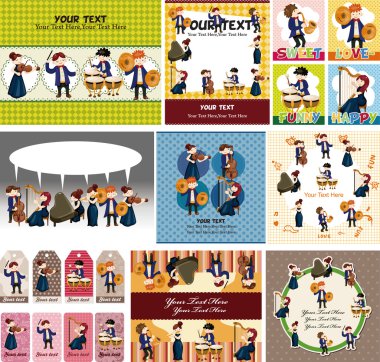 orchestra music player card clipart