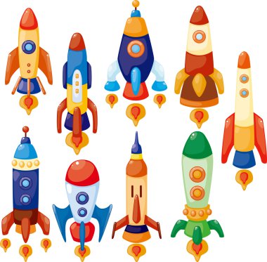 cartoon spaceship icon clipart