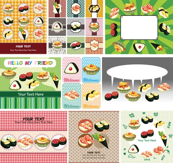 일본 음식 메뉴 카드 — 스톡 벡터