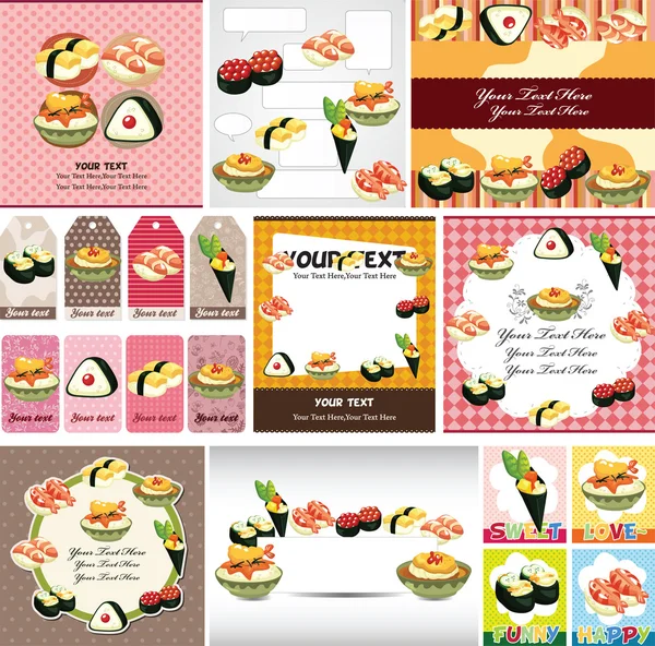 การ์ดเมนูอาหารญี่ปุ่น — ภาพเวกเตอร์สต็อก