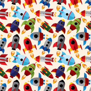 seamless spaceship pattern clipart